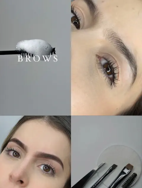 Cejas diseñadas y pestañas con lifting